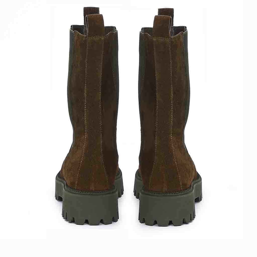 Saint Paolina Bosco Green Suede Leather Boots