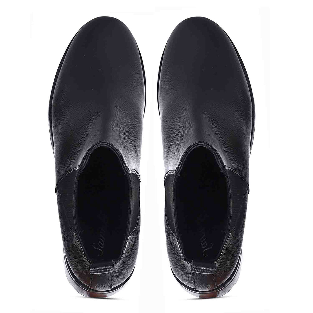 Saint Sophia Black Leather Ankle Boots