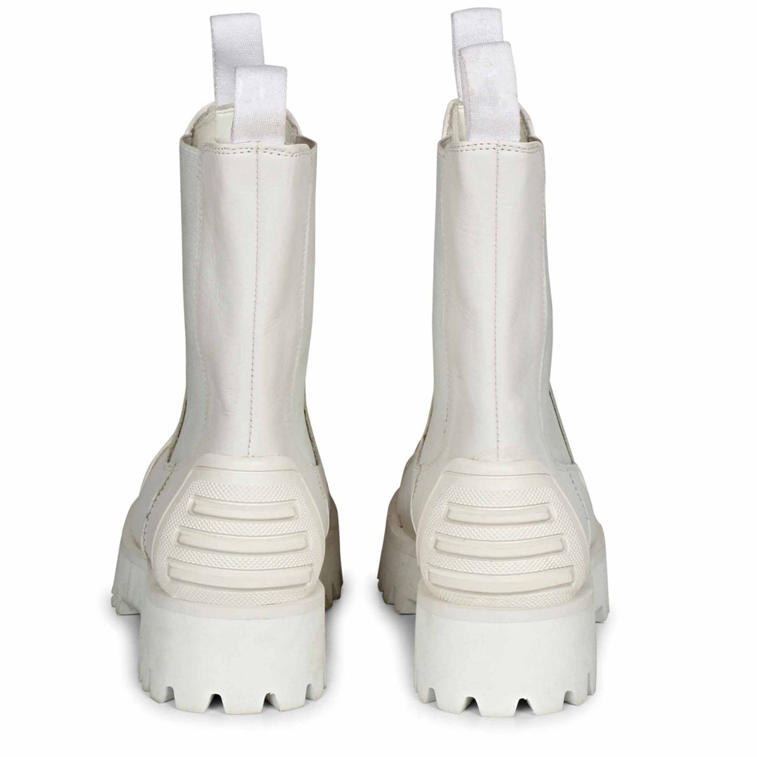 Saint Isla White Leather High Ankle Boots