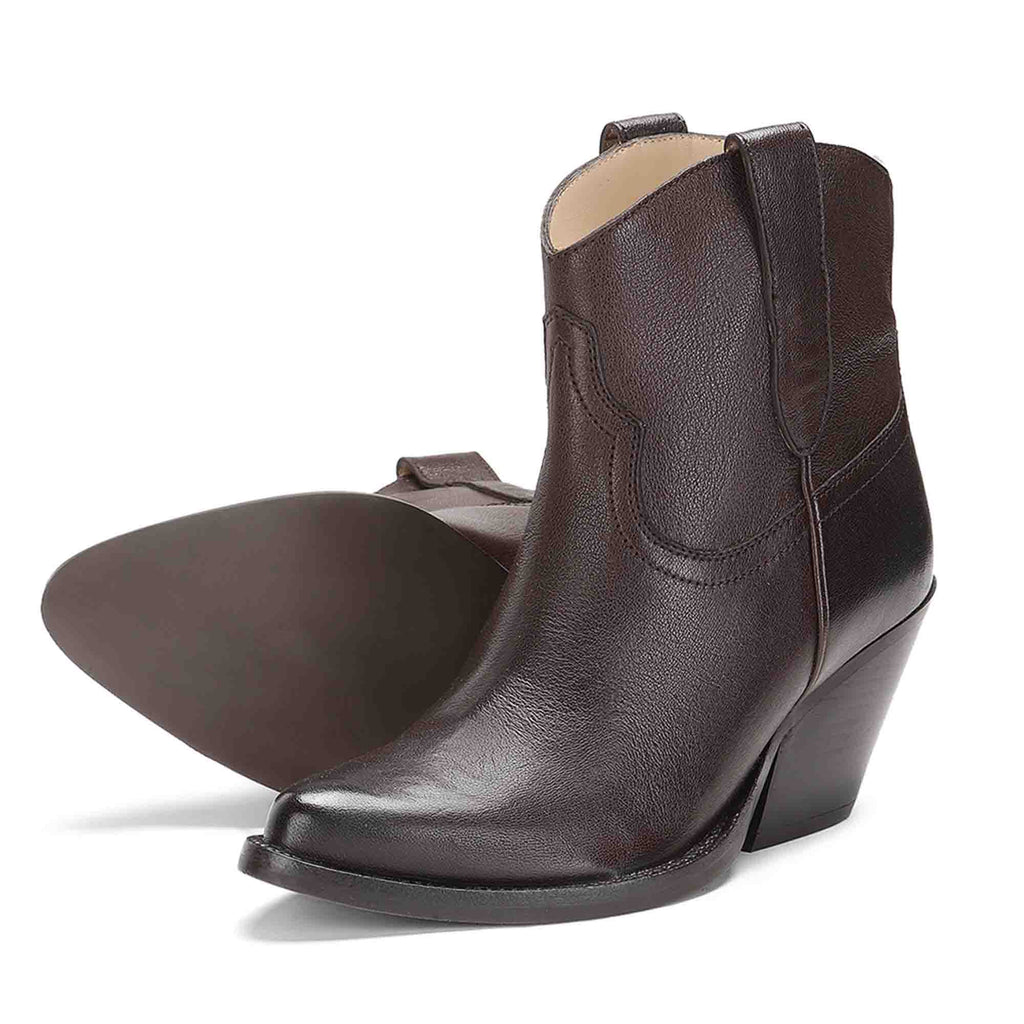 Saint Giulia Brown Leather Handcrafted Ankle Boots