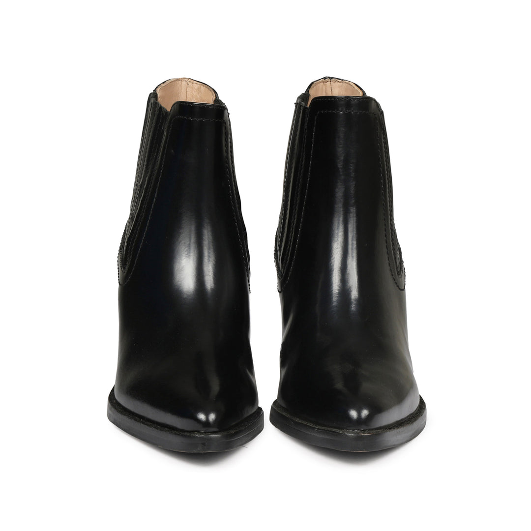 Saint Helena Black Leather Ankle Boots - SaintG