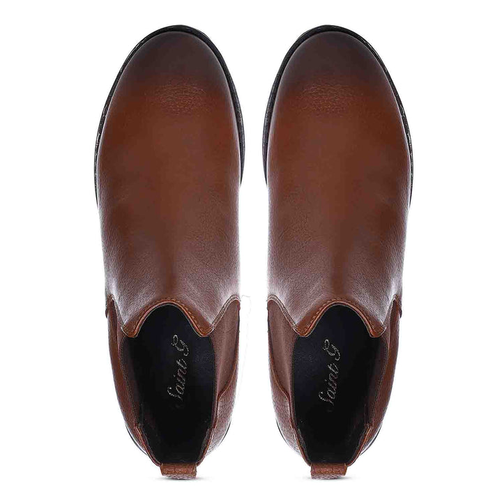 Saint Sophia Brown Leather Ankle Boots - SaintG