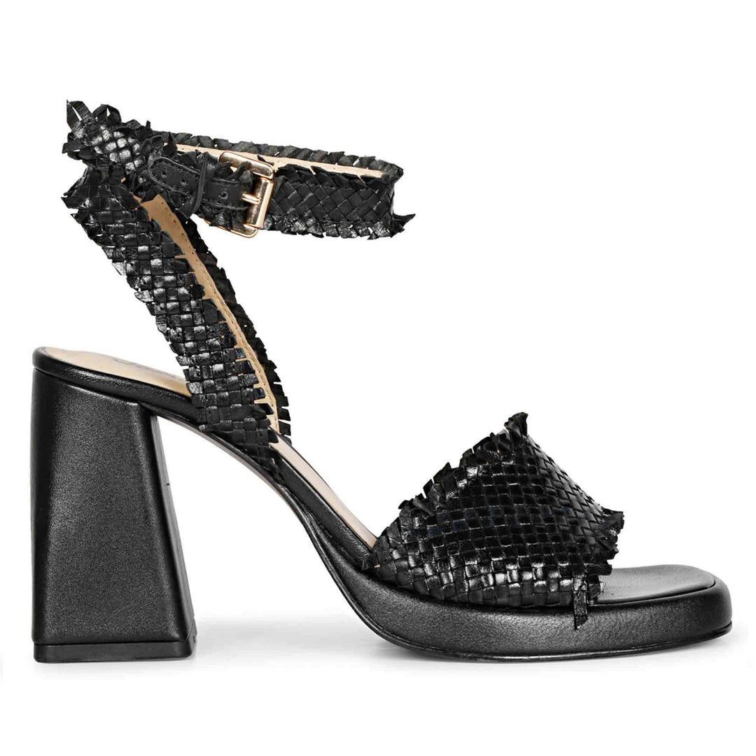 Step out in style with SAINT HANNAH's woven block heels.