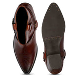 Saint Enrica Metal Studded Teak Leather Ankle Boots - SaintG India