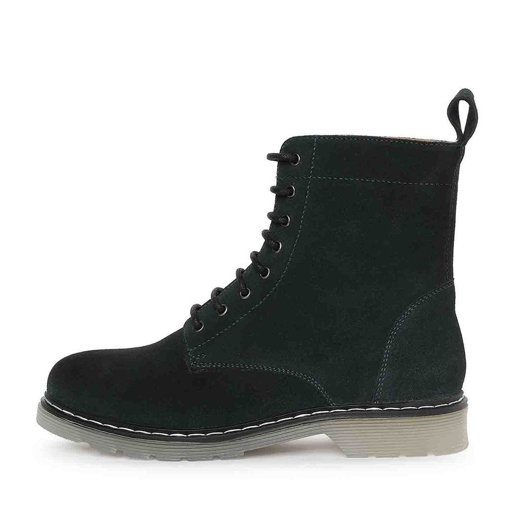 Saint Lauretta Green Suede Leather Lace-up Ankle Boots