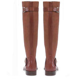 Saint Delores Cuoio Crust Leather Buckle Decor Knee High Boots