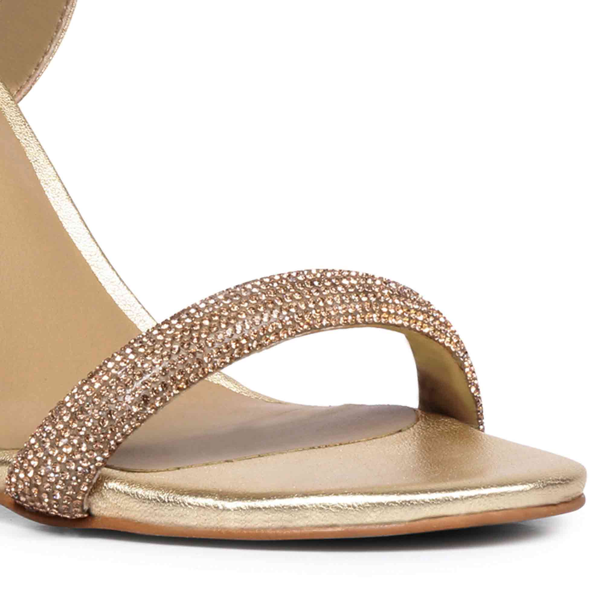 Metallic gold heeled sandals