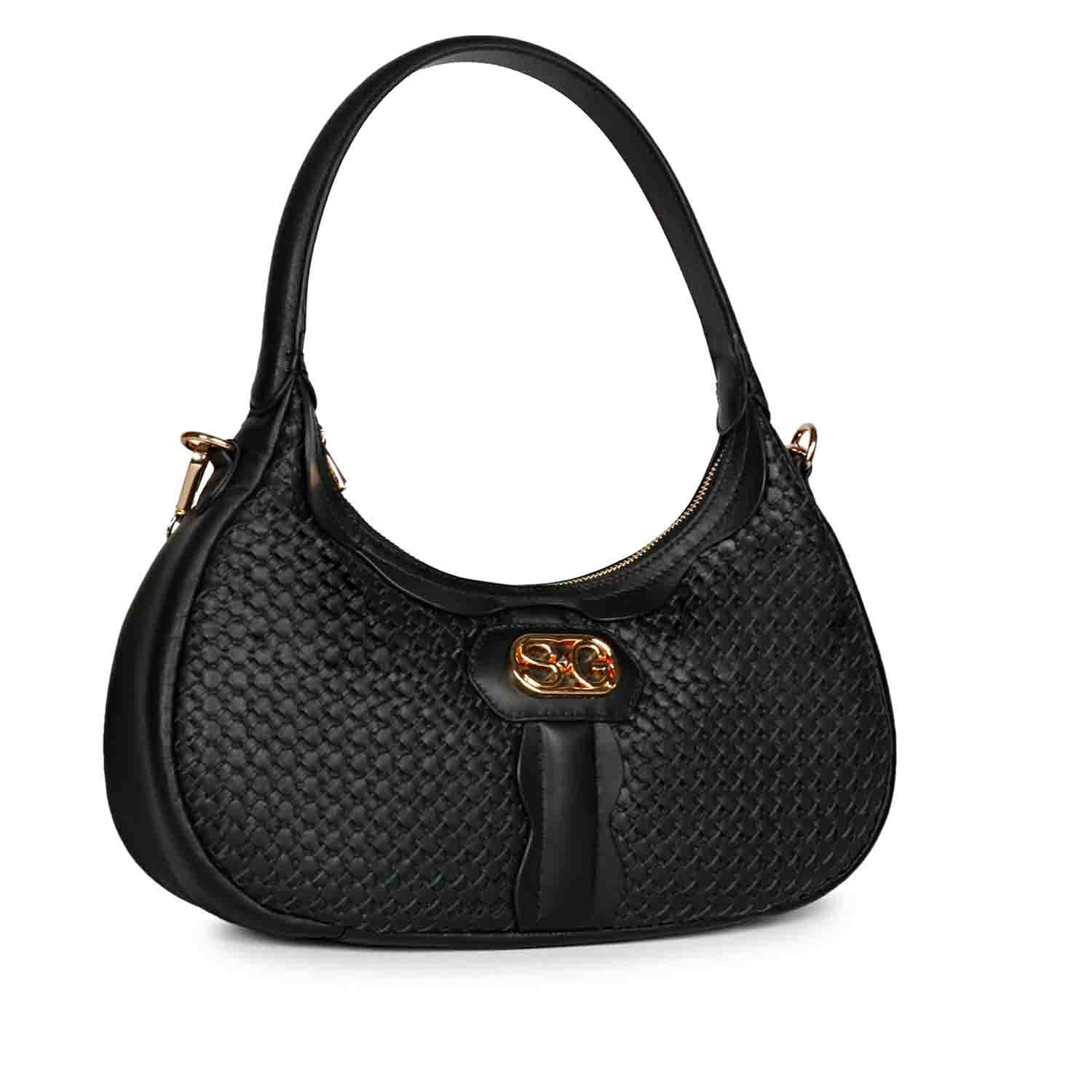 Calfnero Women's Genuine Leather Hand Bag (CON-2-Black) – www.calfnero.in