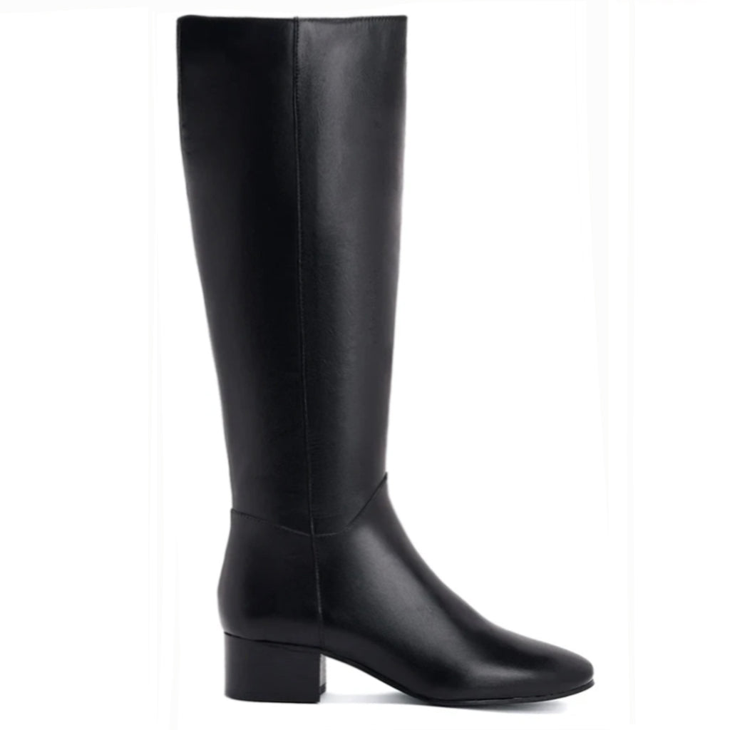 Saint Ivanna Black Leather Knee High Boots - SaintG India