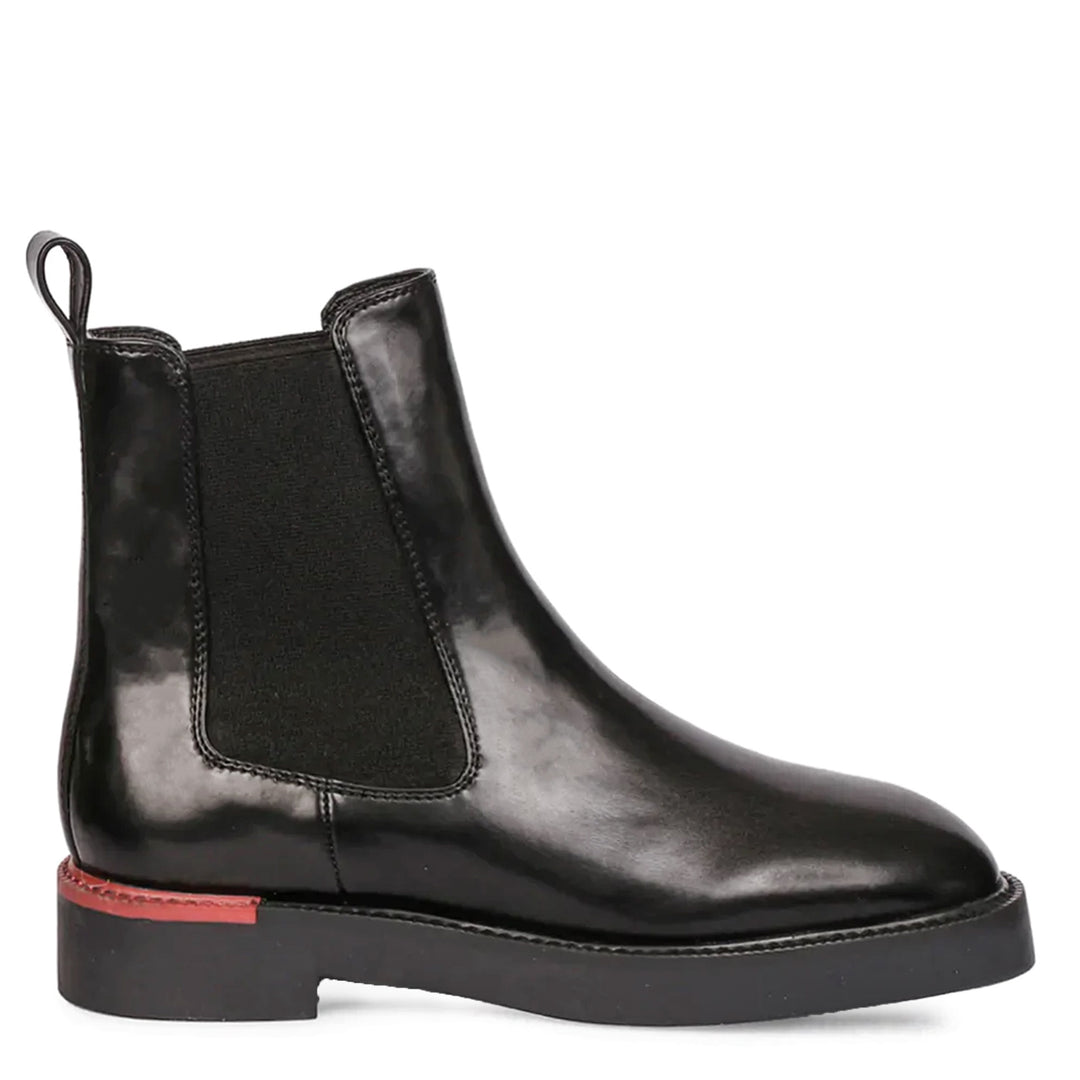 Aster Black Leather Handcrafted Chelsea Boots