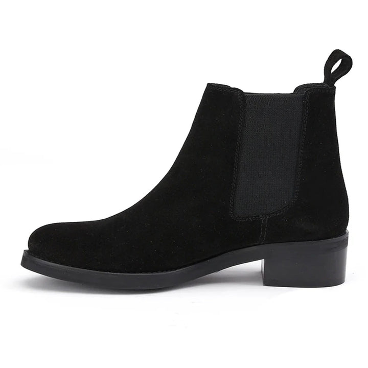 Saint Isa Black Suede Leather Ankle Boots - SaintG