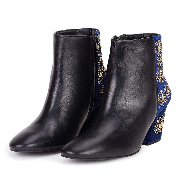 Saint Savina Blue Leather Ankle Boot - SaintG