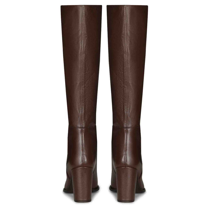 Saint Lia Brown Leather Knee High Slouch Boots - SaintG India