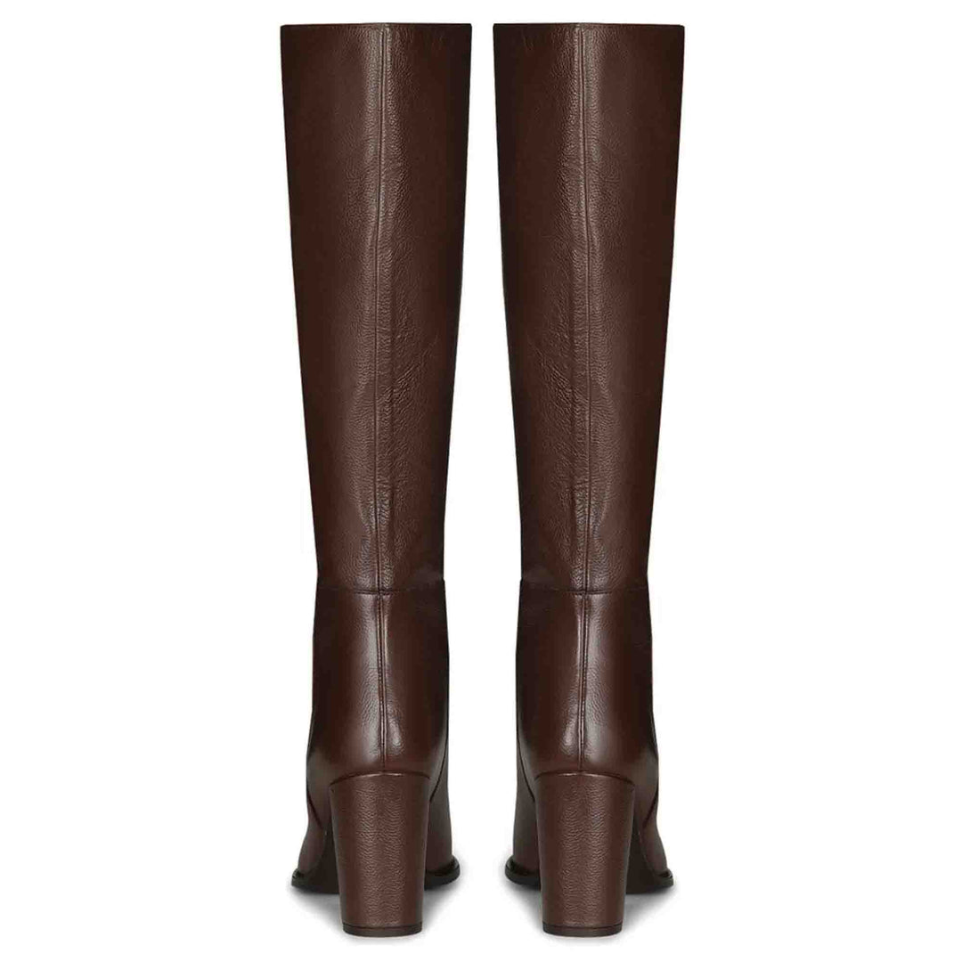 Saint Lia Brown Leather Knee High Slouch Boots - SaintG India