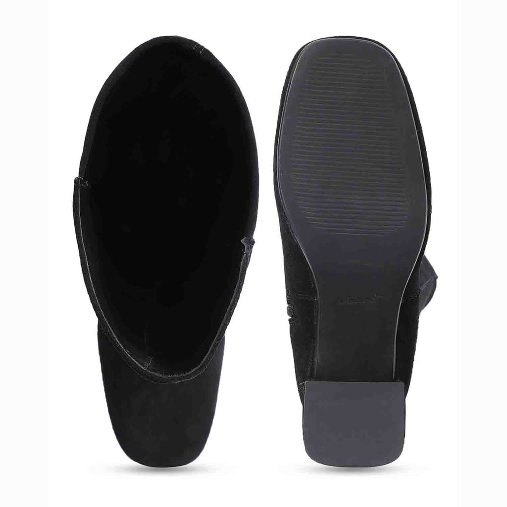 Saint Elexis Black Leather Knee High Boots
