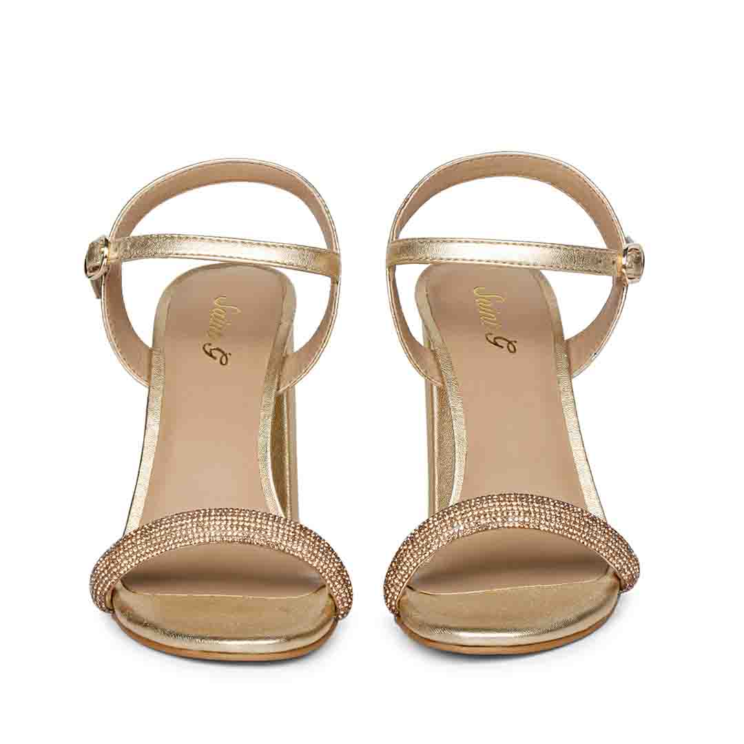 Gold High Heel Sandals - Caged High Heels - Stiletto High Heels - Lulus
