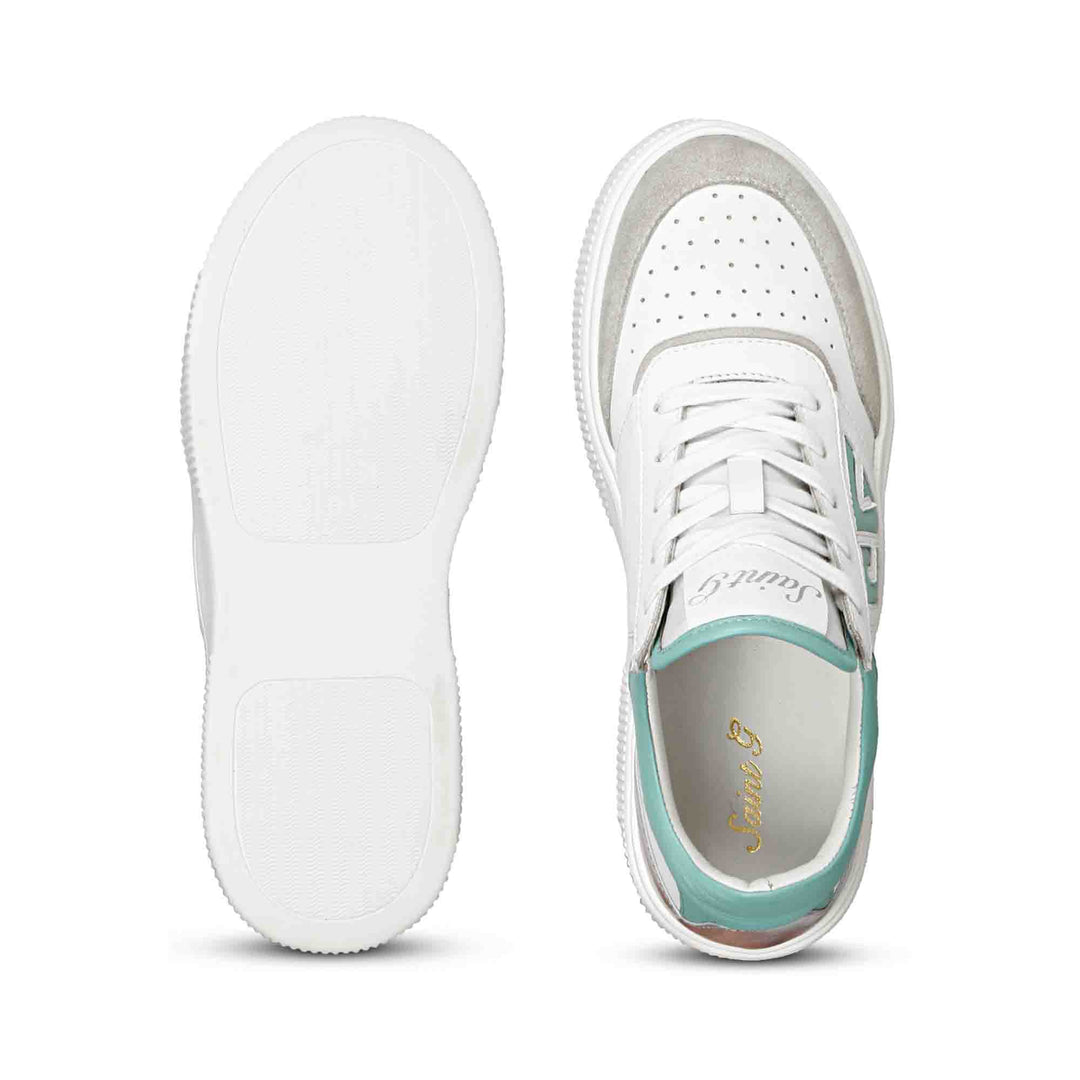 Saint Aloisia Mint Sneakers - Fashion-forward leather footwear for a fresh and modern vibe.