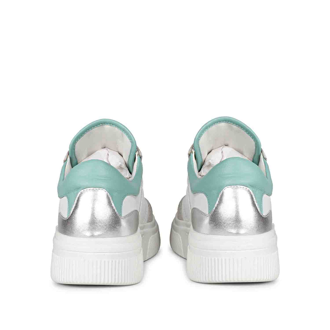 Saint Aloisia Mint Sneakers - Fashion-forward leather footwear for a fresh and modern vibe.