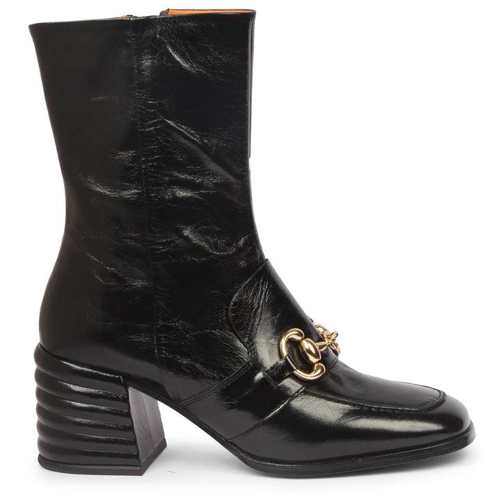 Saint Ambrosia Black Distressed Leather High Ankle Boots - Timeless style meets rugged elegance in these exquisite boots