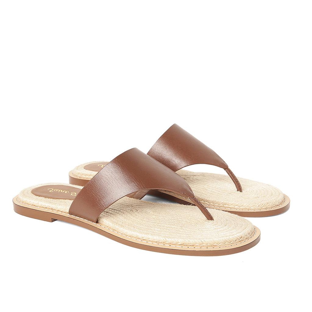 Saint Adara Cuoio Leather Thong Sandals