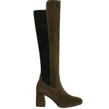 Saint Elexis Olive Leather Knee High Boots