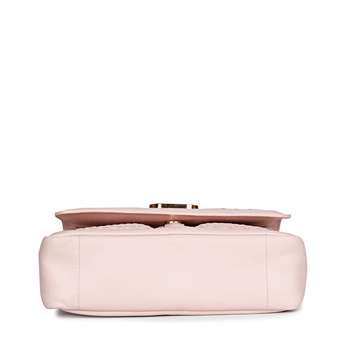 Addie Pink Blush Hand Woven Leather Sling Bags