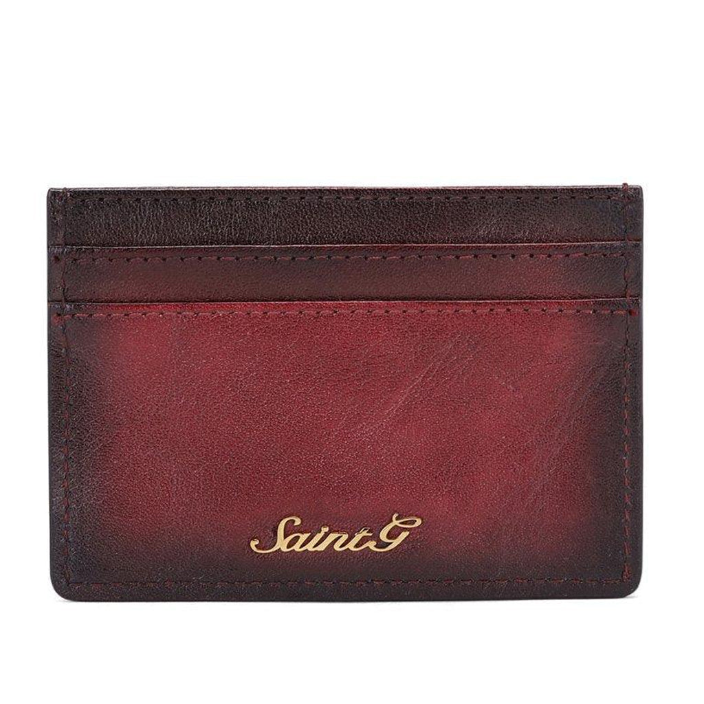 Red Italian Leather Card Holders