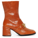 Saint Ambrosia Rust Distressed Leather High Ankle Boots