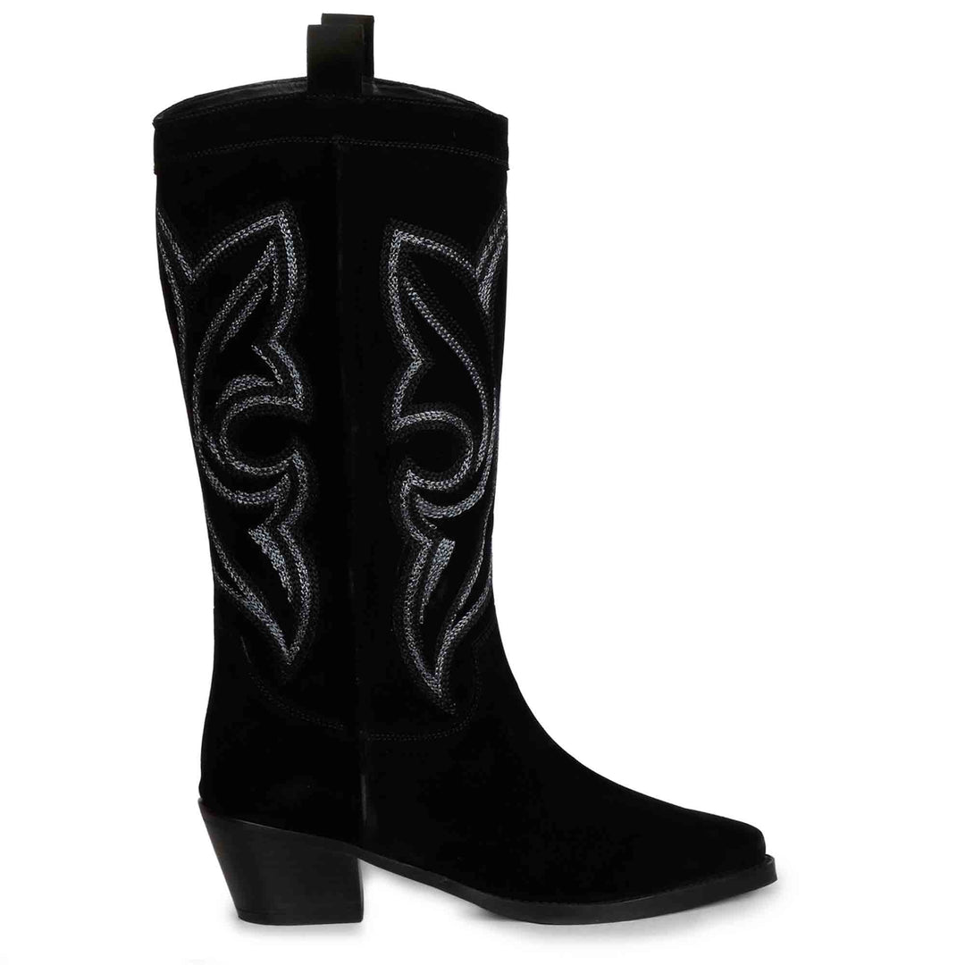 Stitched Leather Handcrafted Cowboy Boots for women