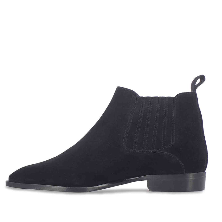 Saint Niccolò Black Suede Leather Handcrafted Chelsea Boots