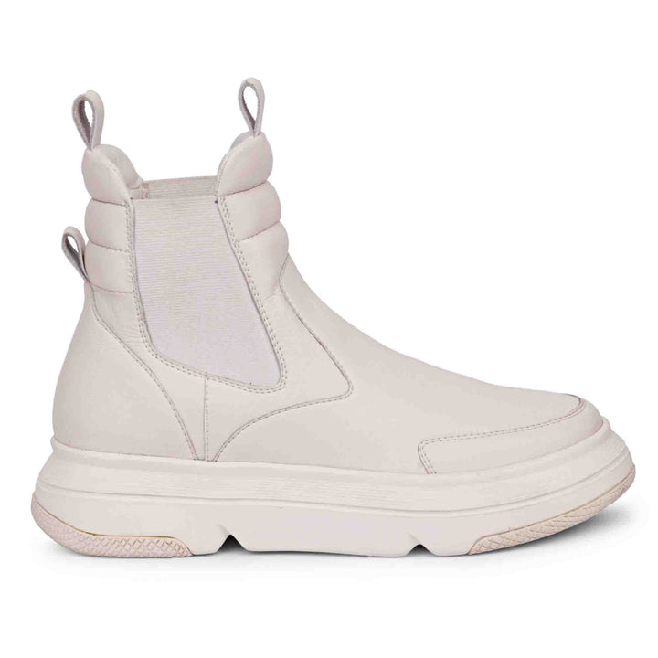 Sleek Saint Heather White Leather Sneakers - Timeless style meets comfort in these chic white leather sneakers for a modern, fashionable look
