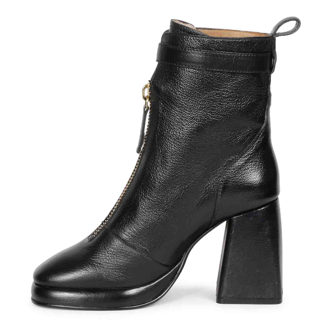Versatile black leather lace-up high ankle boots - Saint Kendall for casual and formal occasions