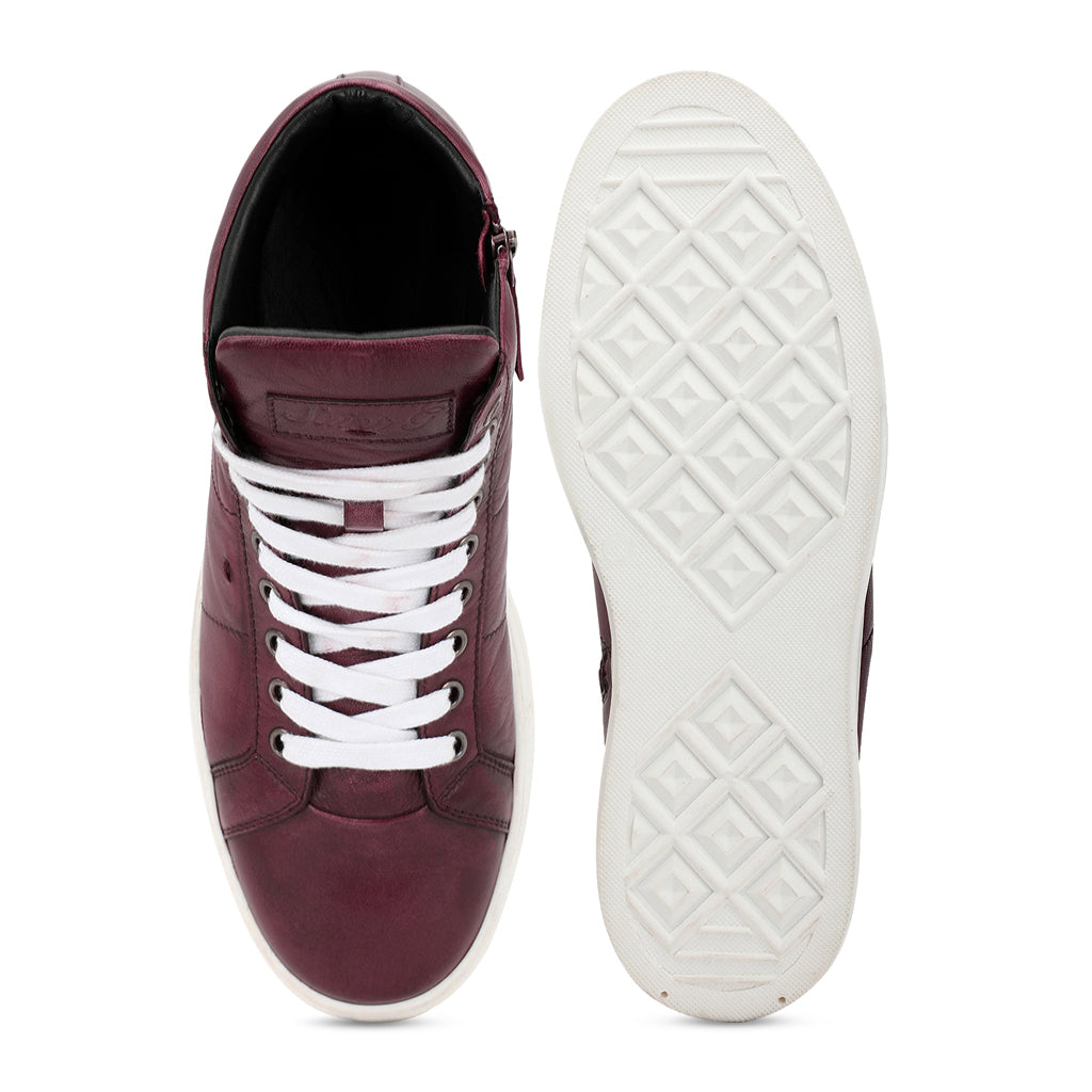 Saint Tesoro Burgundy Handcrafted Leather Sneakers