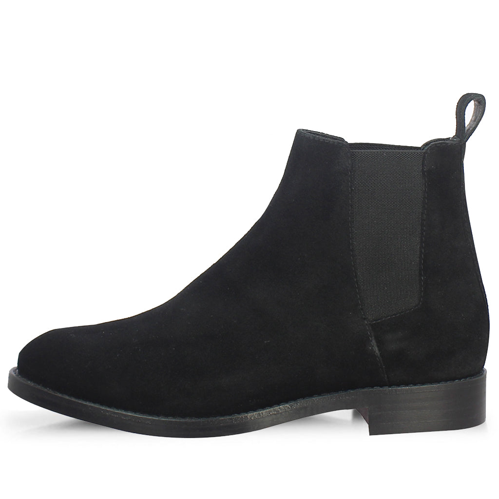 Saint Grimaldi Black Suede Leather Handcrafted Chelsea Boots