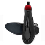 Saint Eadred Black Croco Patent Shiny Leather Chelsea boot - SaintG