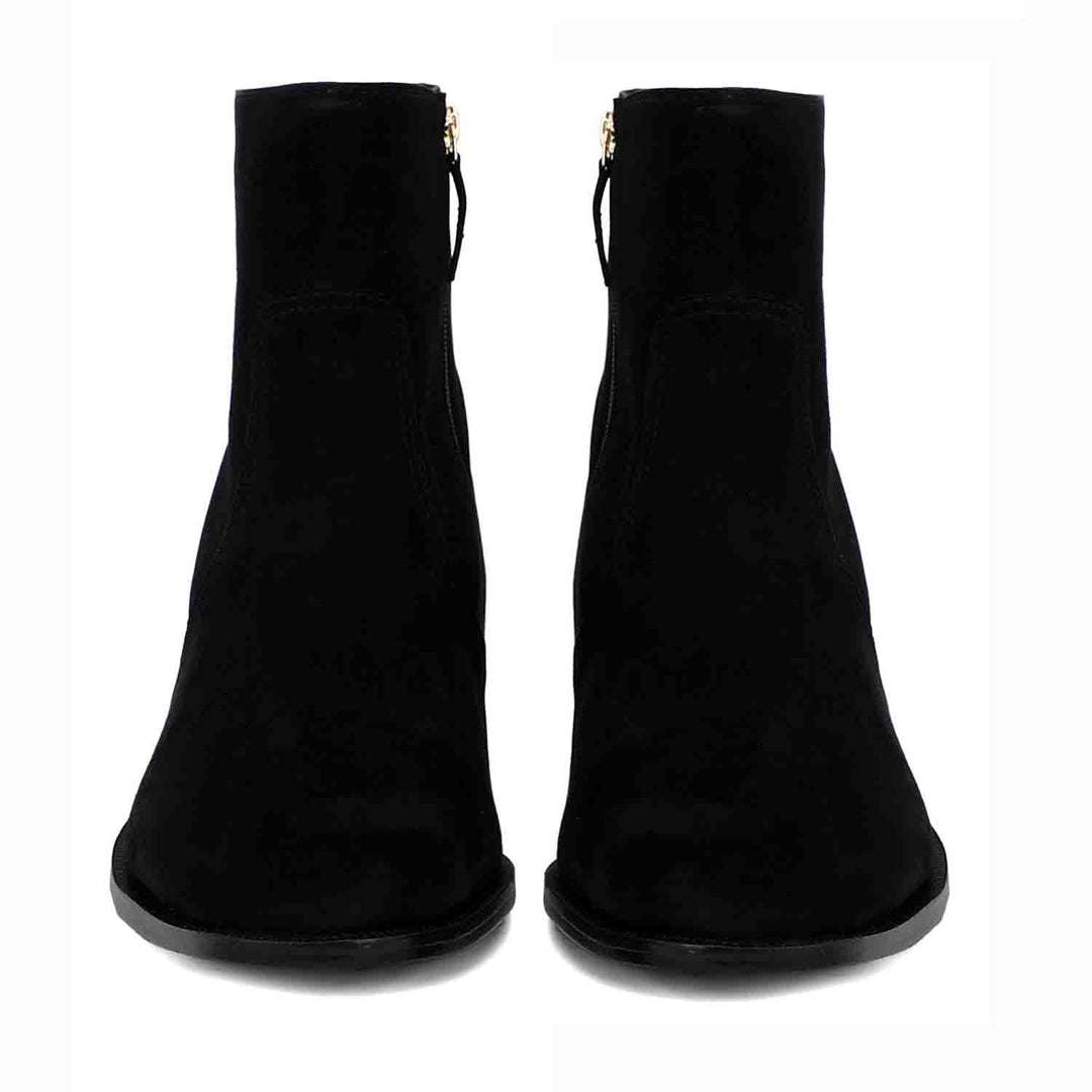 Saint Amorino Black Nubuck Leather Ankle Boots