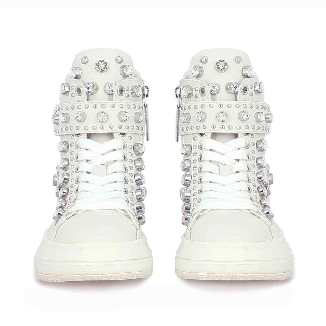 Saint Beyonce Embellished Ivory Leather Shoes
